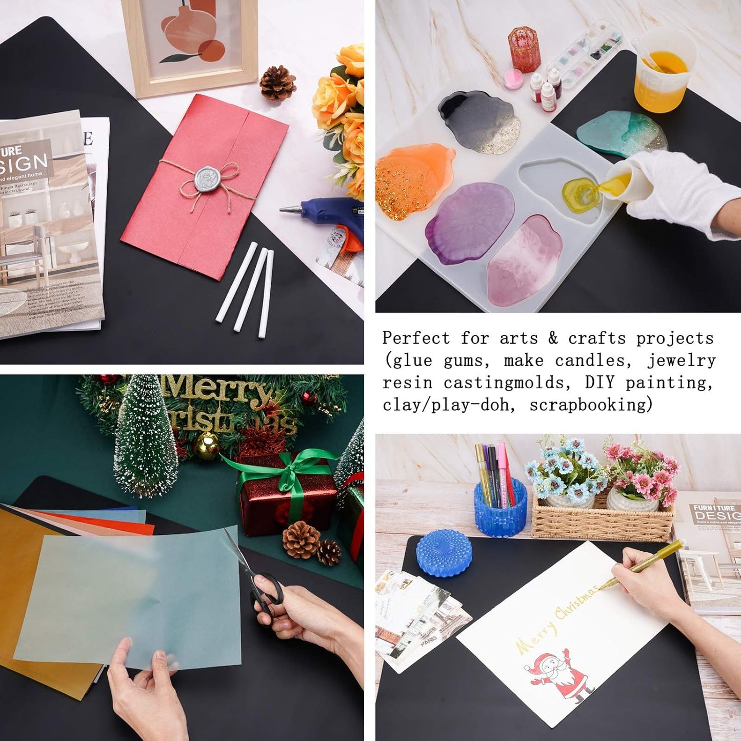 Gartful Extra Large Transparent Silicone Mat, Countertop Protector, 25.2 x 17.7 inches Silicone Sheet for Crafts Resin Jewelry Casting Mat Pad Nonstick Table Placemat