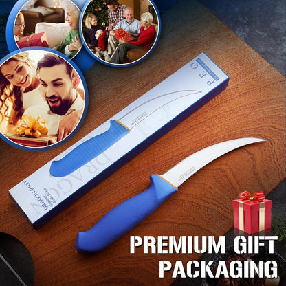 DRAGON RIOT Premium Boning Knife for Meat Cutting 6 Inch BBQ Brisket Meat Trimming Butcher Knife - Stainless Fish Fillet Turkey Carving Knife