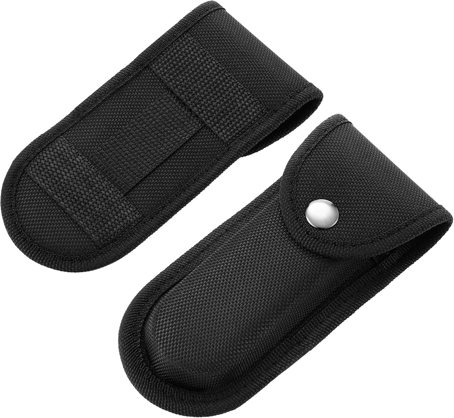 2Pcs Nylon Pocket Knife Sheath, 5''-5.5'' Multitool Pouch, Folding Knife Belt Sheath with Snap Closure and Horizontal or Vertical Carry Belt Loop, Multitool Case for Outdoor or Daily Use, Larger Size