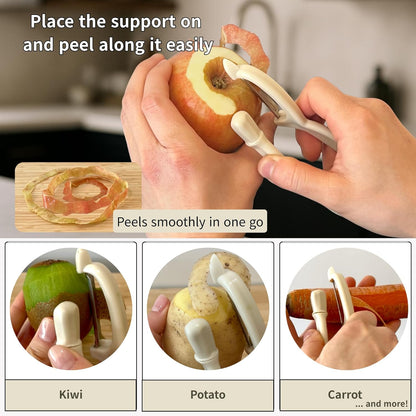 Apple Peeler with Support Guard – Easy and Safe Tool for Peeling Apples, Fruits and Vegetables Without Finger Strain or Cuts