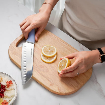Astercook Knife Set, Kitchen Knives Set with Block and Sharpener 15 Pcs German Stainless Steel Knives Sharp Blade Dishwasher Safe Deba Knives with Ergonomic Handle, Crystal Pink