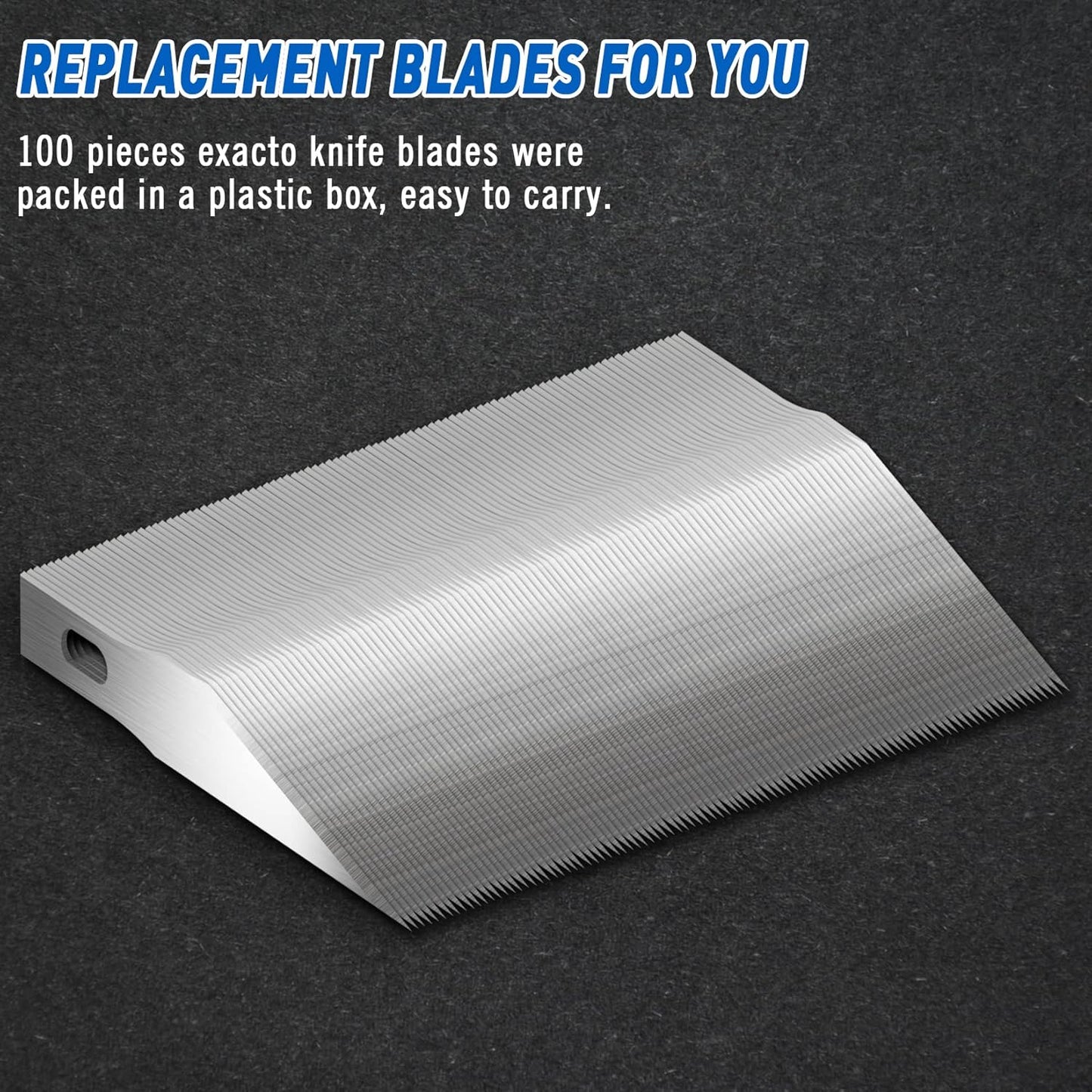 DIYSELF 100 PCS Exacto Knife Blades, SK5 Carbon Steel #11 Exacto Blades Refill Craft Art Knife Replacement Blade with Storage Case for Craft, Hobby, Scrapbooking, Stencil