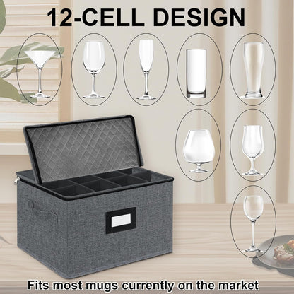 VERONLY 2 Pack Flatware Utensil Storage - Sturdy Silverware Storage Box with Dividers, 5 Compartment Flatware Storage Case with Handles and Removable Lid for Moving&Protected(Dark Gray)