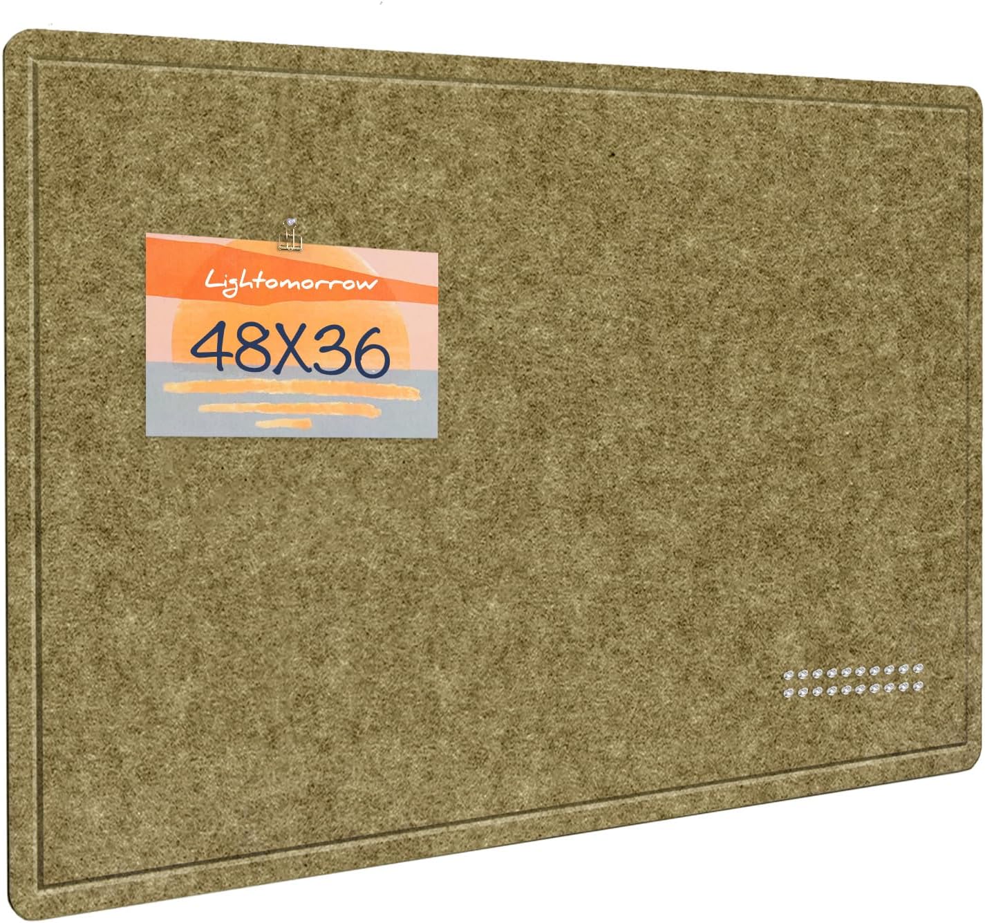 Lightomorrow Bulletin Board, 36 x 24 inches Felt Board - Decorative Pin Board, Cork Board Alternative for Wall, 3' x 2' Foldable Self-Adhesive Vision Board Prayer Board with 20 Pushpins - Black