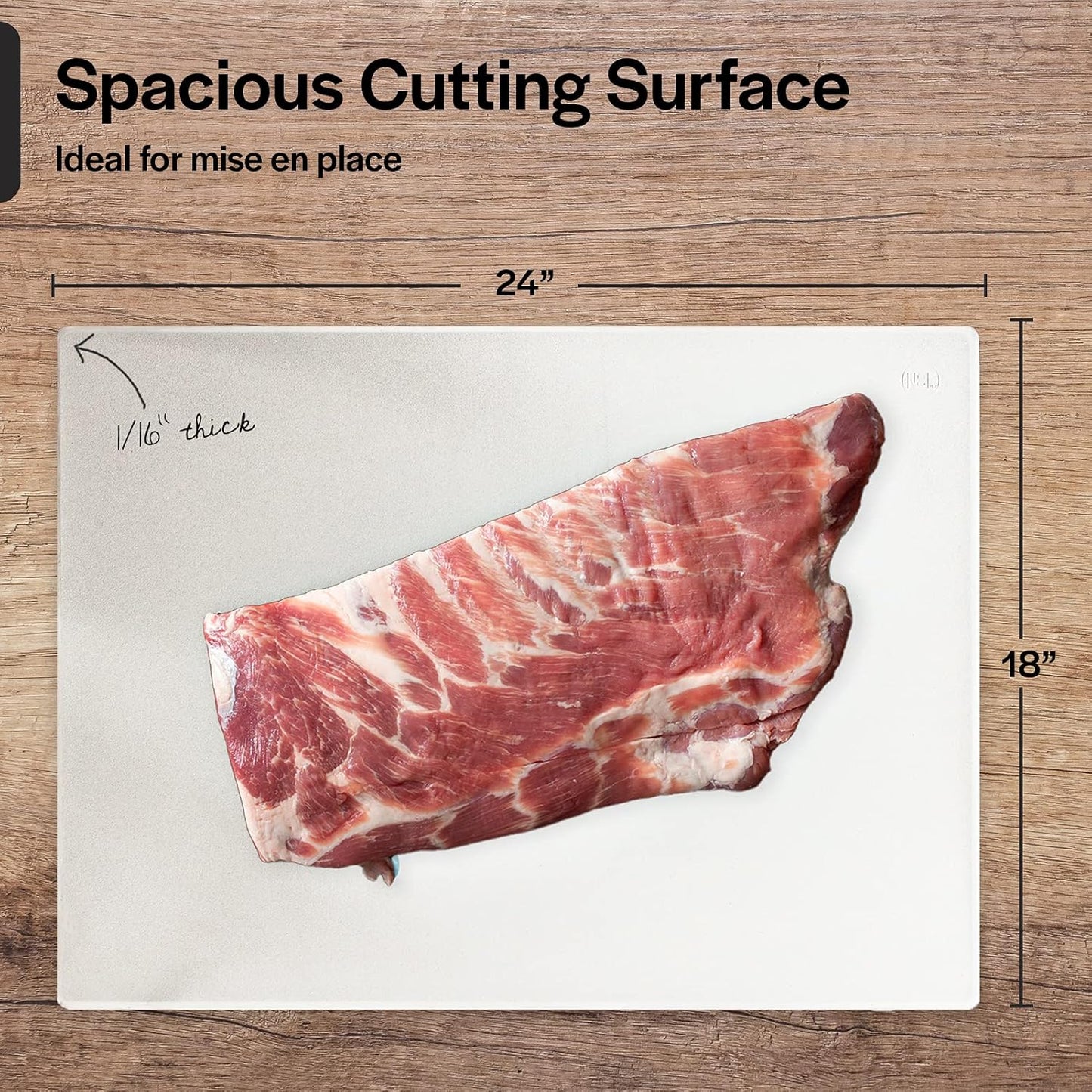 Professional Cutting Board Mats 24 x 18 Inch - 4 Pack, Extra Large White Color, Flexible Plastic made from Heavy Duty HDPE (1/16" Thick)