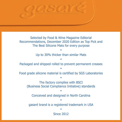 GASARÉ, Set of 2, Extra Large, Thick, Silicone Mats for Kitchen Counter, Heat Resistant Mats, Countertop Protector, Non-Slip, Easy to Clean, 25 x 17 Inches x 1.4mm, Black