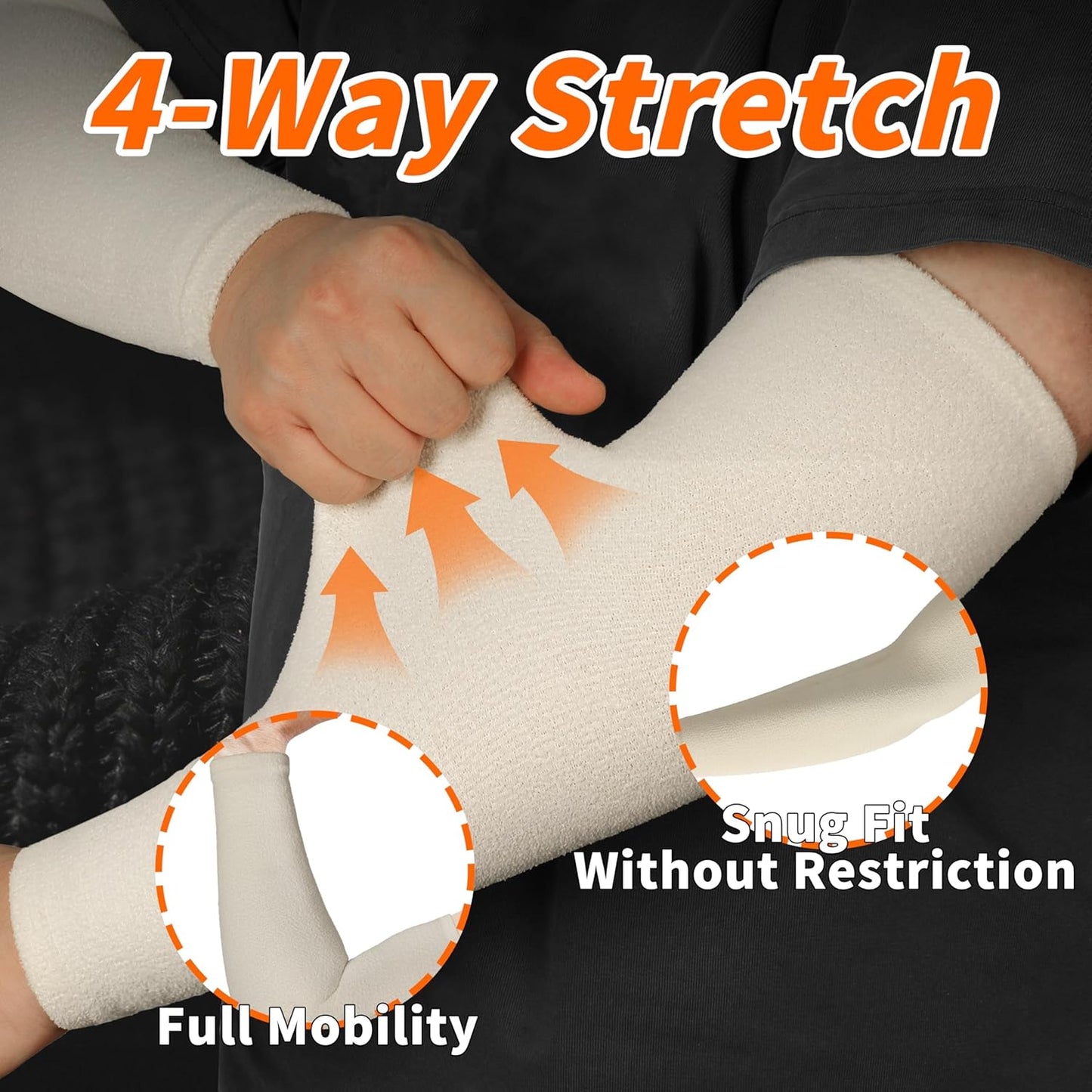 Schwer 2 Pairs 15.4in Down Yarn Knitted Arm Warmers, Summer Essential Arm Sleeves for AC Rooms, Hyaluronic Acid Infused, Moisturizing & Skin-Friendly, Light Compression Arm Protectors for Thin Skin