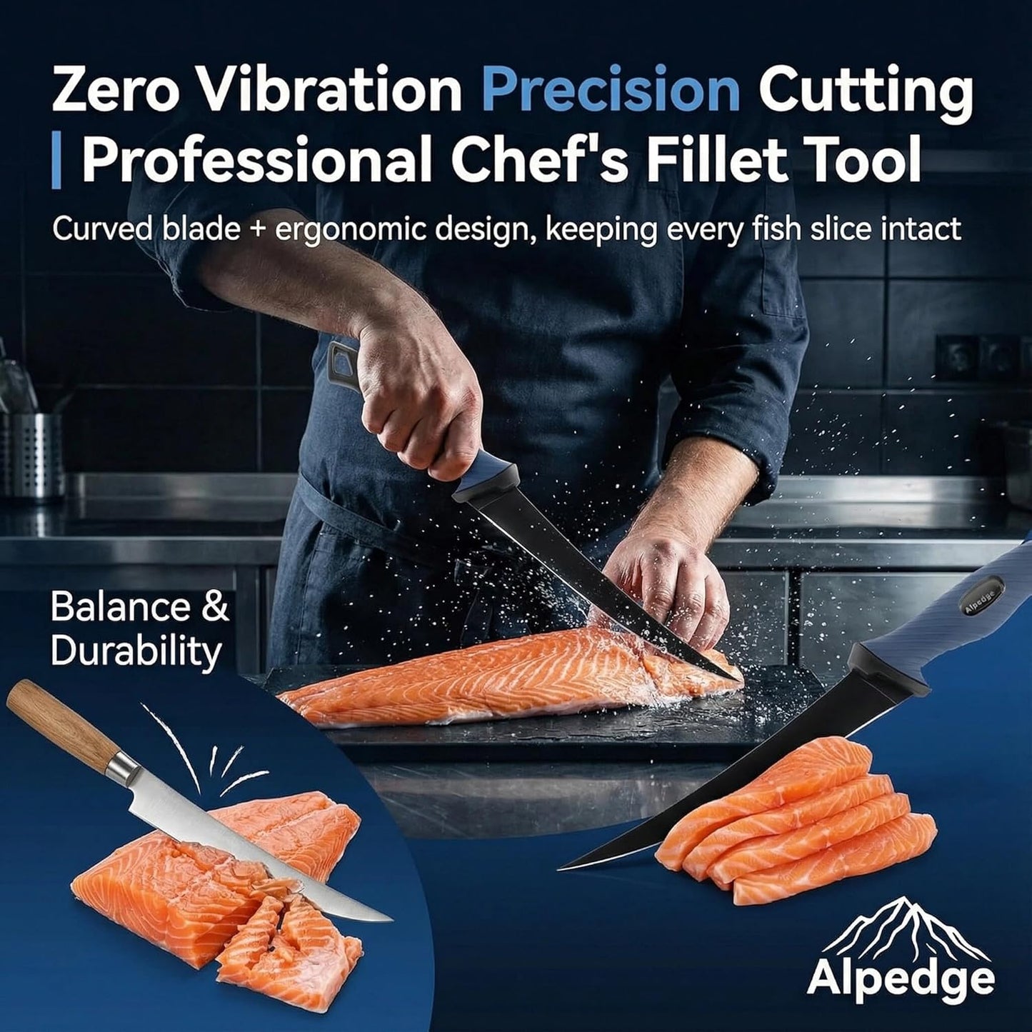 9 Inch Fish Fillet Knife - Premium German DIN 1.4116 Stainless Steel, Ultra Sharp Flexible Blade for Fish Filleting, Salmon, Trout, Non-Slip Handle, Professional Boning Knife with Sheath, Great for Anglers & Home Cooks