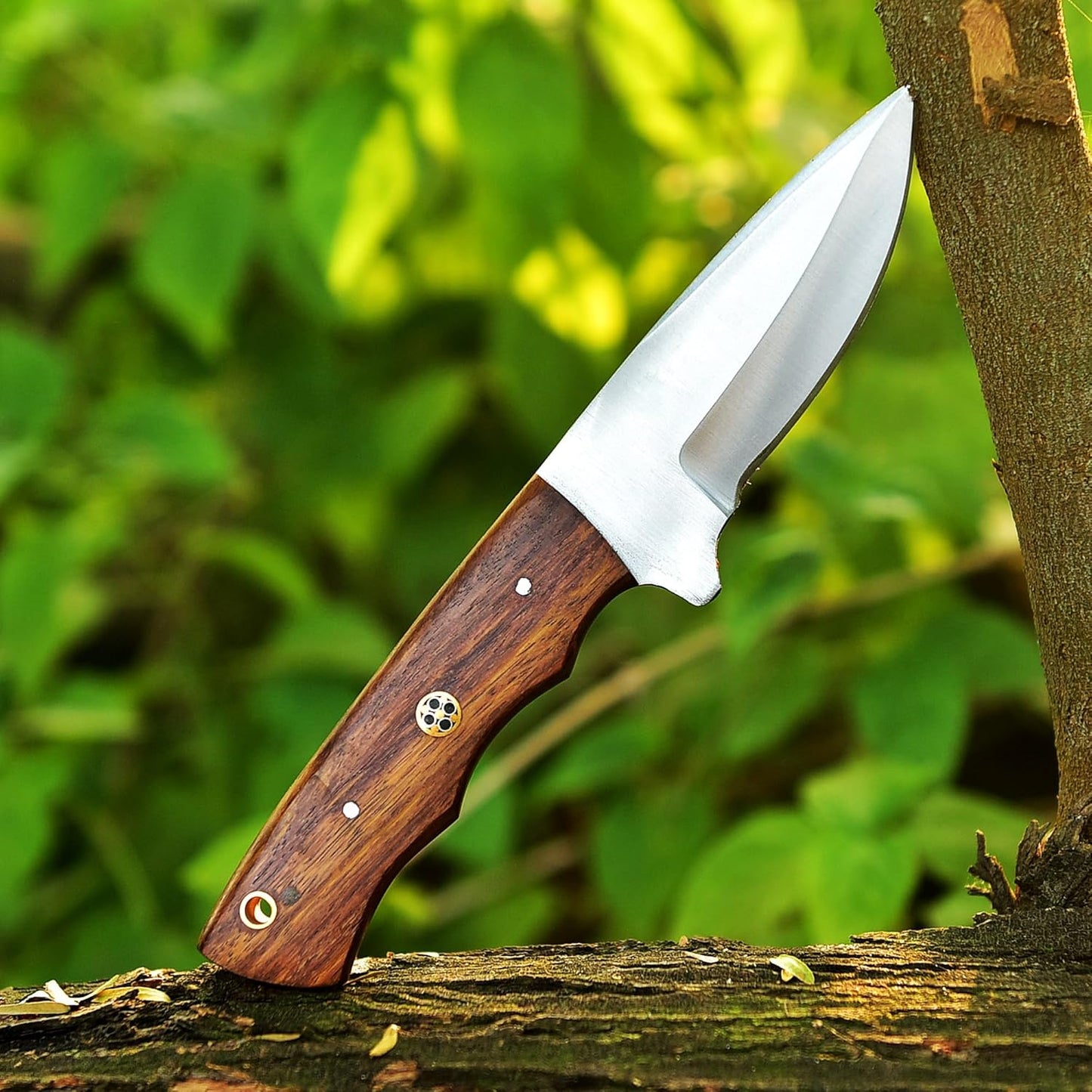 Fixed Blade Hunting Forged Tracker Knife - 8 Inches Carbon Steel Razor Sharp Blade Full Tang Bushcraft Knives with Premium Leather Belt Sheath. Used For Hunting Outdoor Camping, Hiking, Skining Knife.
