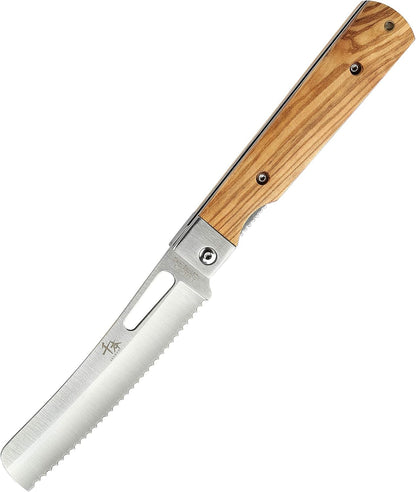 SENBON 440A stainless steel Gift wrapped 4 piece set sharp pocket folding Japanese chef knife universal peeling knife bread knife set portable kitchen knives with natural olive handle