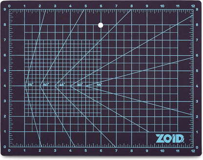 Zoid 9" x 12" Self-Healing Cutting Mat, PVC Grid Mat, Crafting and Sewing Mat for Multiple Projects, Arts and Crafts, Silhouette Cutting, Cyan/Purple BP