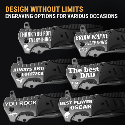 Pocket Knife for Men with Wood Handle & Glass Breaker & Pocket Clip - 3.66" Sharp Blade - Cheese Knives - Folding Knife for Men Women Hunting Camping Military Tactical Survival Hiking Work EDC 0207