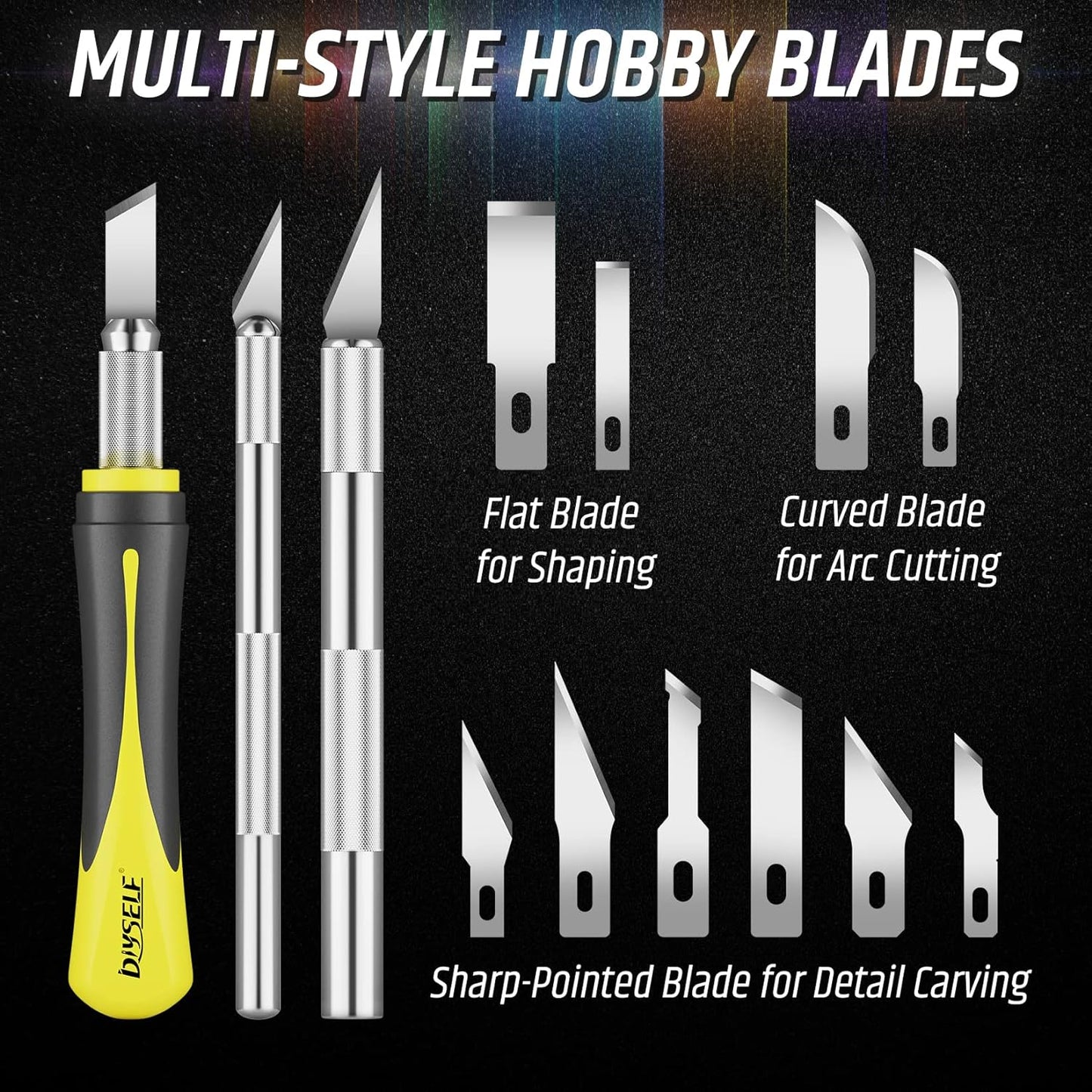 DIYSELF 16-Piece Exacto Knife Set, Craft Knife & Hobby Knife Kit, Precision Knife with Magnetic Storage Case, Exacto Knife for Crafting, Paper, Foam, Vinyl, Models, 3D Printing, Junk Journal Supplies