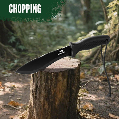 Mossy Oak 11.5'' Machete for Yard Work, Survival Kukri Machete Knife with Sheath, EDC Gear, Ergonomic Anti-Slip Handle, Stainless Steel Machetes for Cutting Trees, Gardening, Bushcraft and Hunting