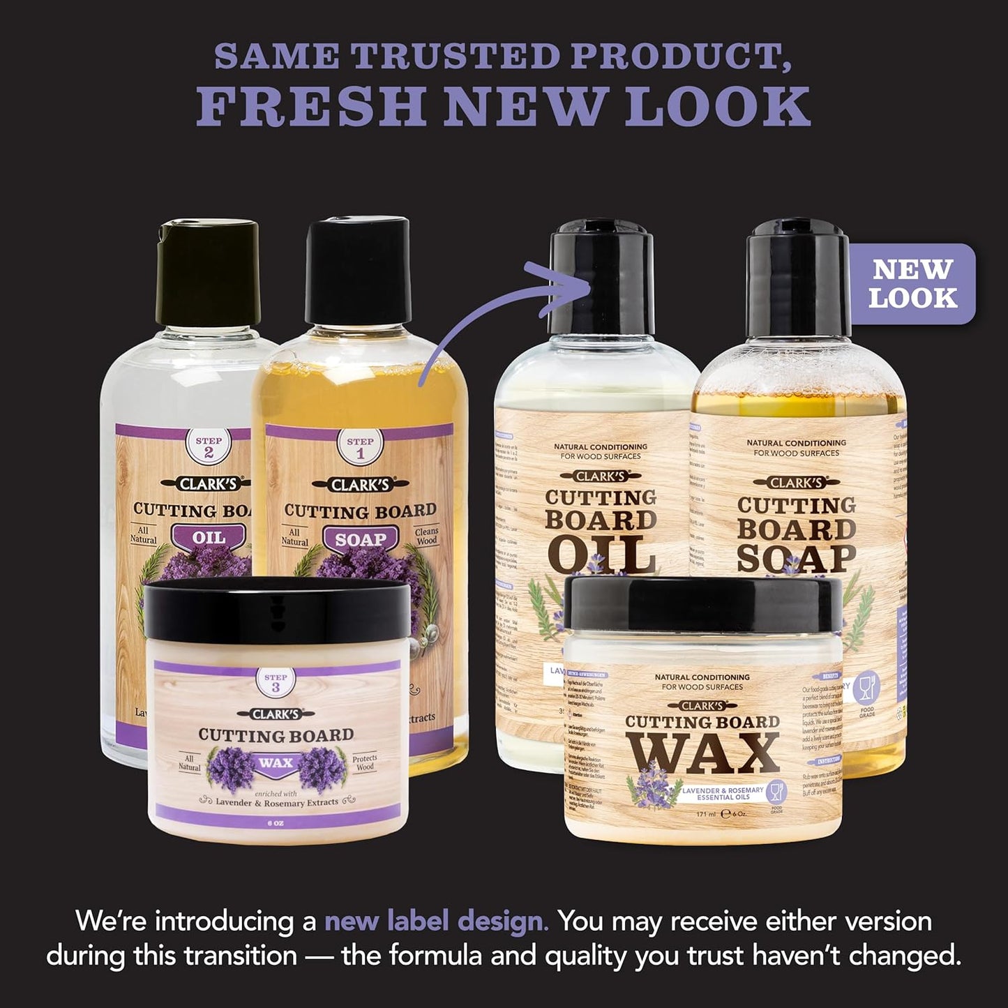 CLARK’S Cutting Board Oil and Wax Kit – Includes Food Grade Mineral Oil (12oz), Finishing Wax (6oz), Applicator, & Buffing Pad to Clean and Protect Wood, Enriched with Natural Lemon & Orange Extract