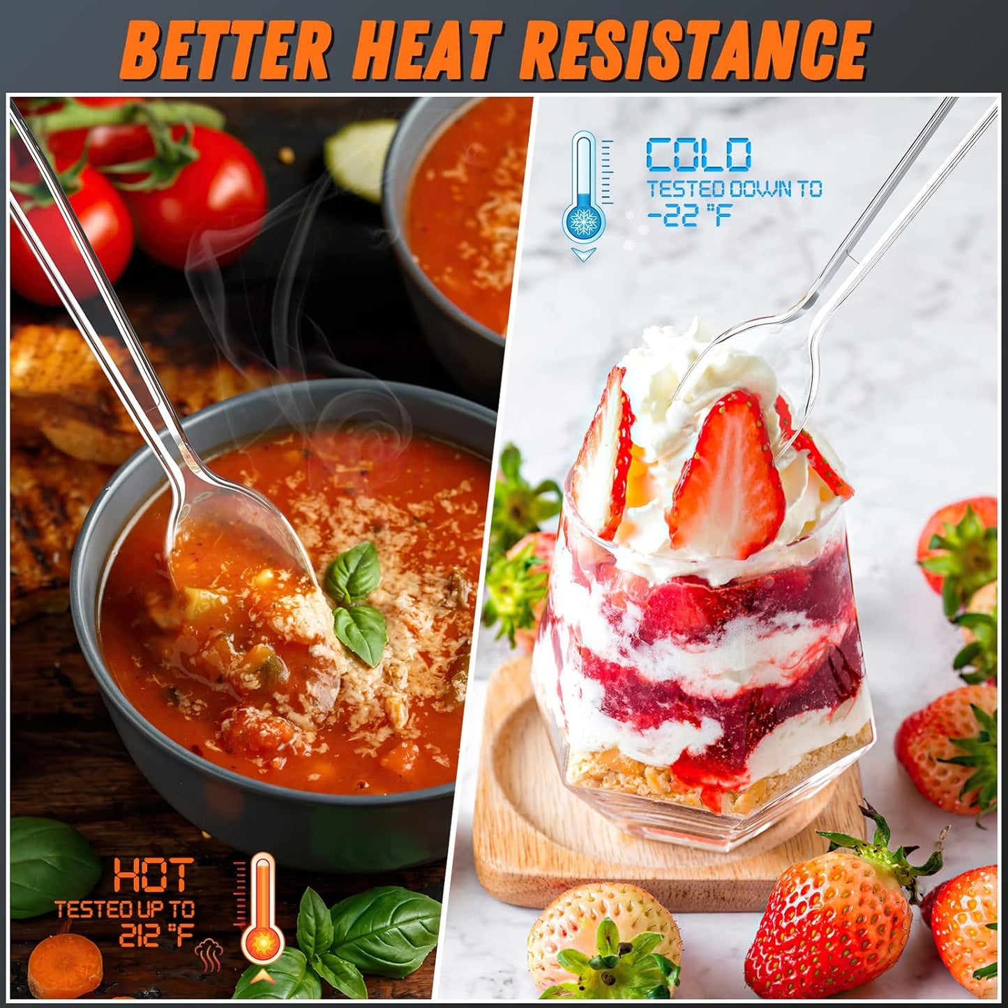 Dipoo 7.5" Clear Plastic Knives Heavy Duty Upgraded Heat Resistant & BPA Free, Solid and Durable Plastic Cutlery, Premium Disposable Knives, for Party Supply(84 Count)