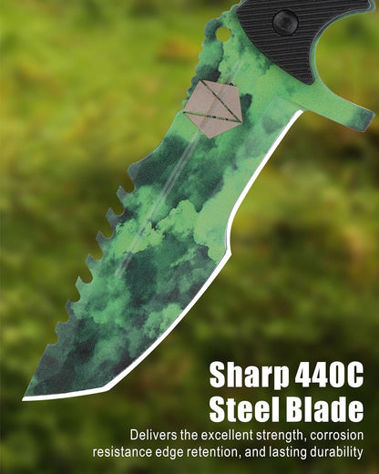 REAT Fixed Blade Knife with Sheath, 4.1" 440C Steel Blade with Full Tang Design,Ergonomic ABS Plastic Handle, EDC Sharp Hunting Knife,Tactical Knife for Camping,Survival,Bushcraft,Hiking