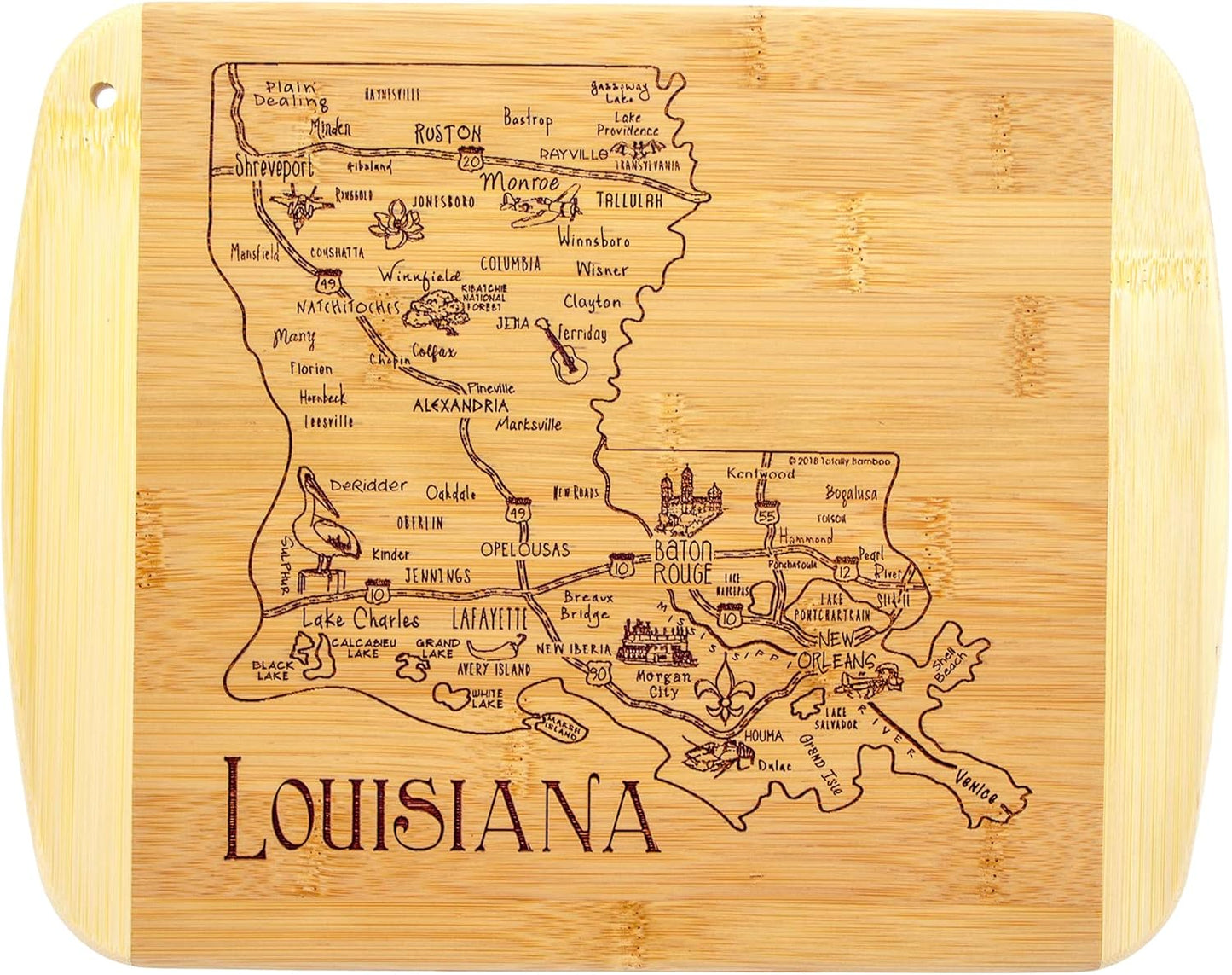 Totally Bamboo A Slice of Life New Jersey State Serving and Cutting Board, 11" x 8.75" - Colors B