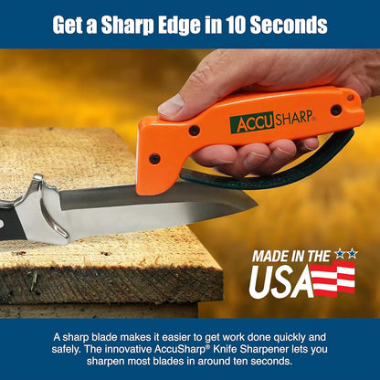 AccuSharp Knife Sharpener, Ergonomic Comfortable Handle, Compact & Easy to Use, Restore and Hone Straight & Serrated Knives, White