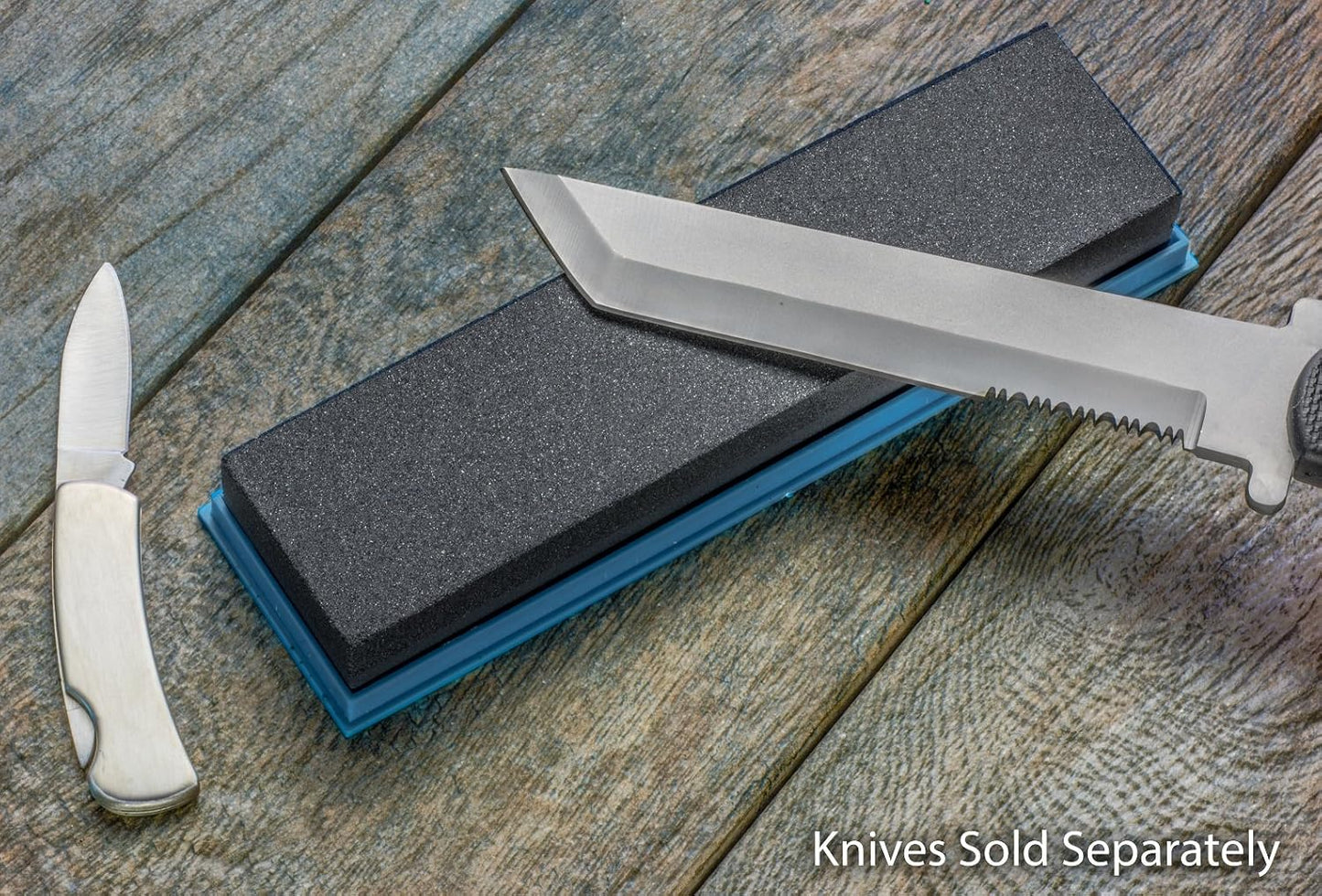 SE 8-Inch Silicon Carbide Double-Sided Whetstone - Sharpening Stone with 120 and 240 Grits, Includes Blue Storage Case SS72BK