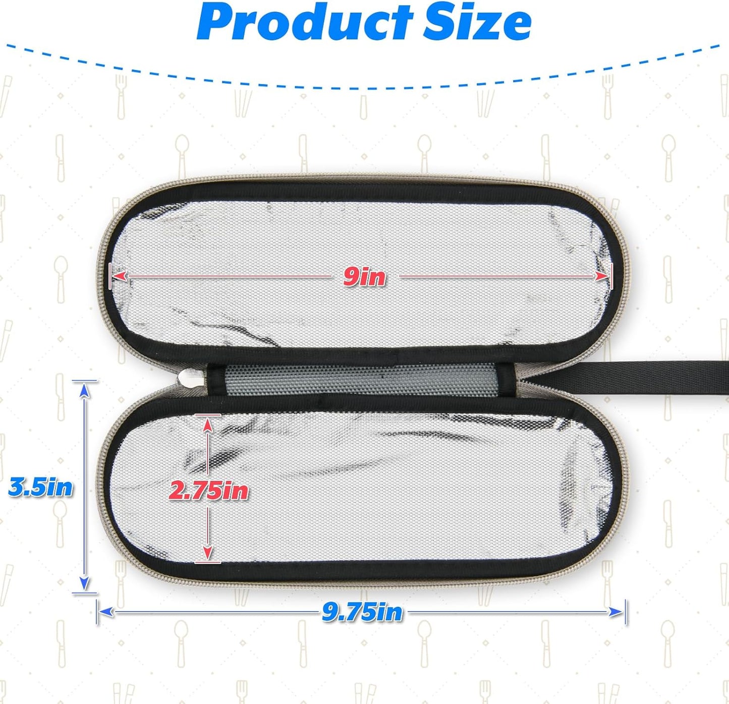Cosmos Portable Travel Felt Tableware Carrying Storage Case Zipper Bag for Cutlery Kit Flatware Chopsticks Spoon Fork in Camping Travel Picnic Office