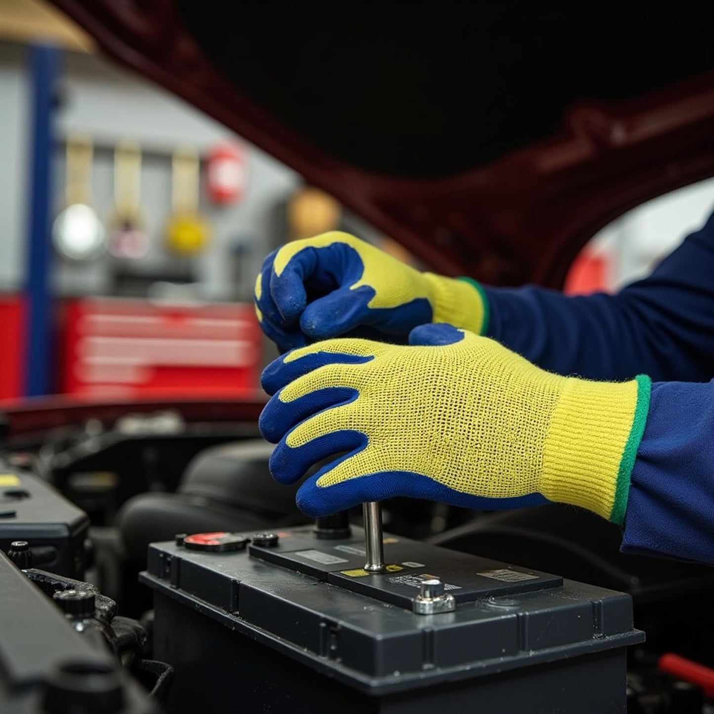 G & F Products Kevlar Cut Resistant Work Gloves, ANSI Rated, Heavy Duty Safety Gloves with PVC Grip, Slash & Puncture Protection for Glass Handling, Metalworking, Construction, Mechanics & More Large