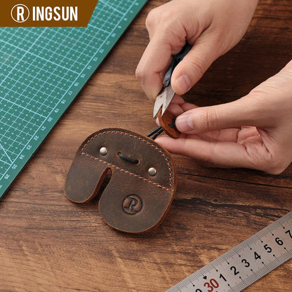 Ringsun Leather Archery Finger Tabs,Handmade Archery Finger Guard for Shooting Practice Gear, Recurve Bow Fingers Tab
