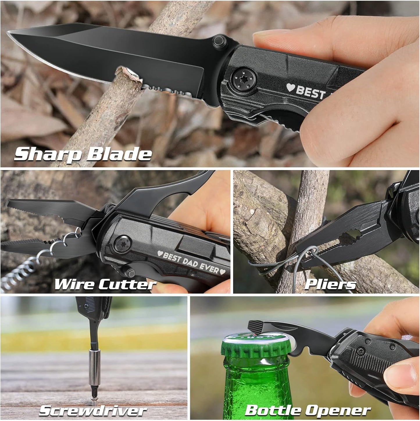 Gifts for Men Him Dad Boyfriend,Multitool Pocket Knife for Men,Anniversary Christmas Gifts for Birthday,Hiking Camping Knife with Screwdrivers Pliers Bottle Opener