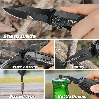 Gifts for Men Him Dad Boyfriend,Multitool Pocket Knife for Men,Anniversary Christmas Gifts for Birthday,Hiking Camping Knife with Screwdrivers Pliers Bottle Opener
