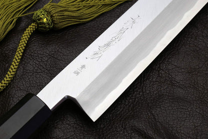 Yoshihiro Aonamiuchi Blue Steel #1 Kiritsuke Multipurpose Chef Knife (9.5" (240mm), Ebony Handle)