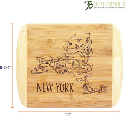 Totally Bamboo A Slice of Life New Jersey State Serving and Cutting Board, 11" x 8.75" - Colors A