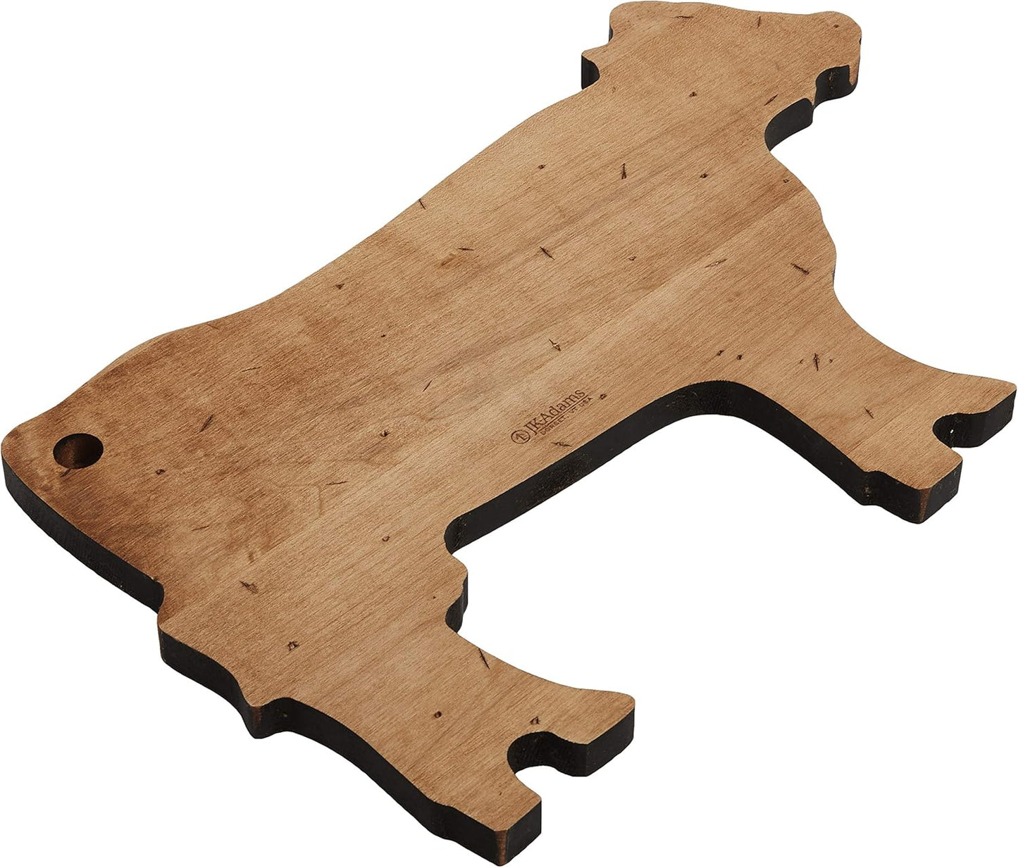 J.K. Adams 14-Inch-by-9-Inch Maple Wood Cutting Board, Pig-Shaped