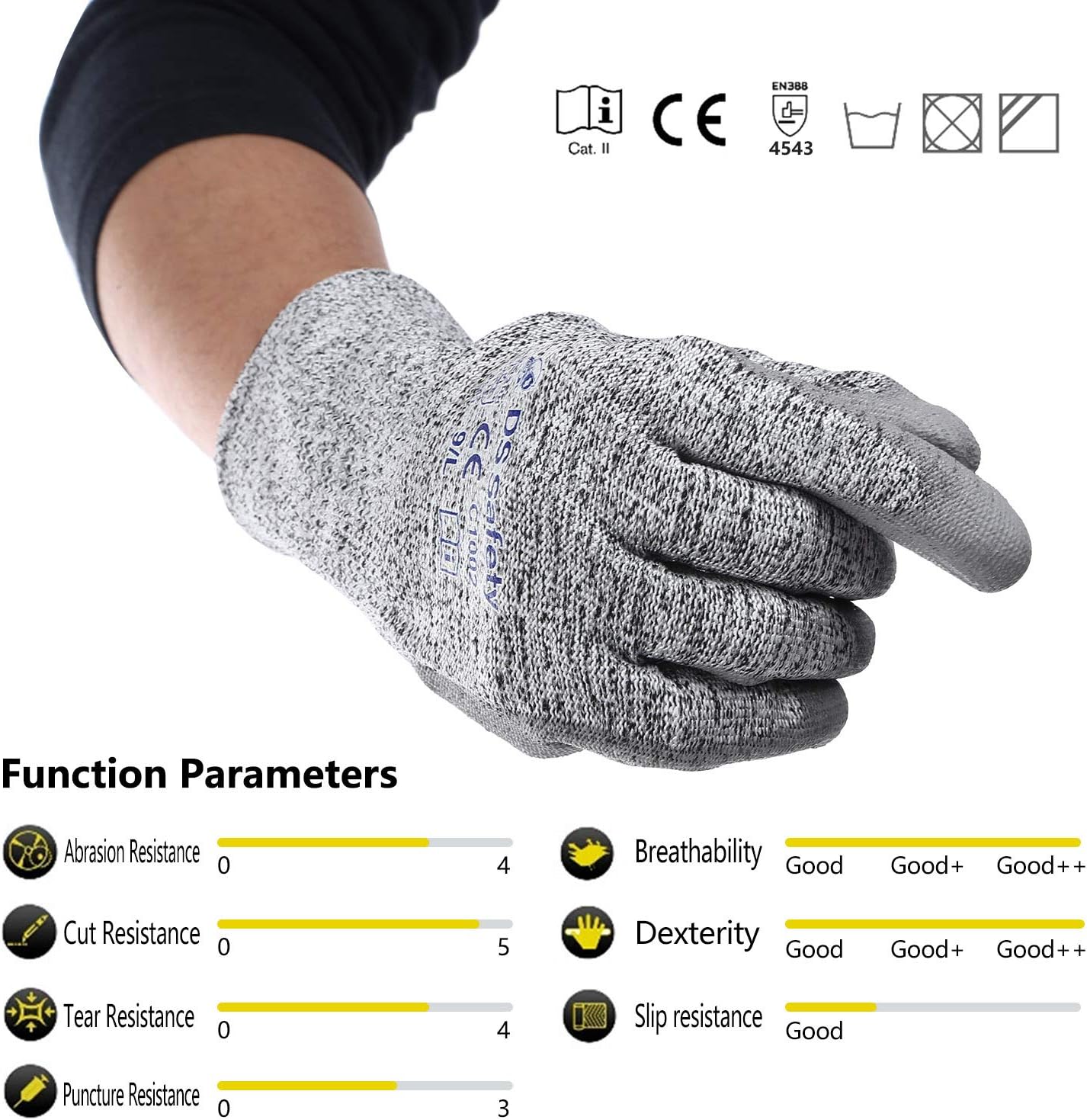 Cut Resistant Gloves with Extreme Lightweight & Thin Level 5 Wire Metal Gloves for Refined Work 12 Pairs