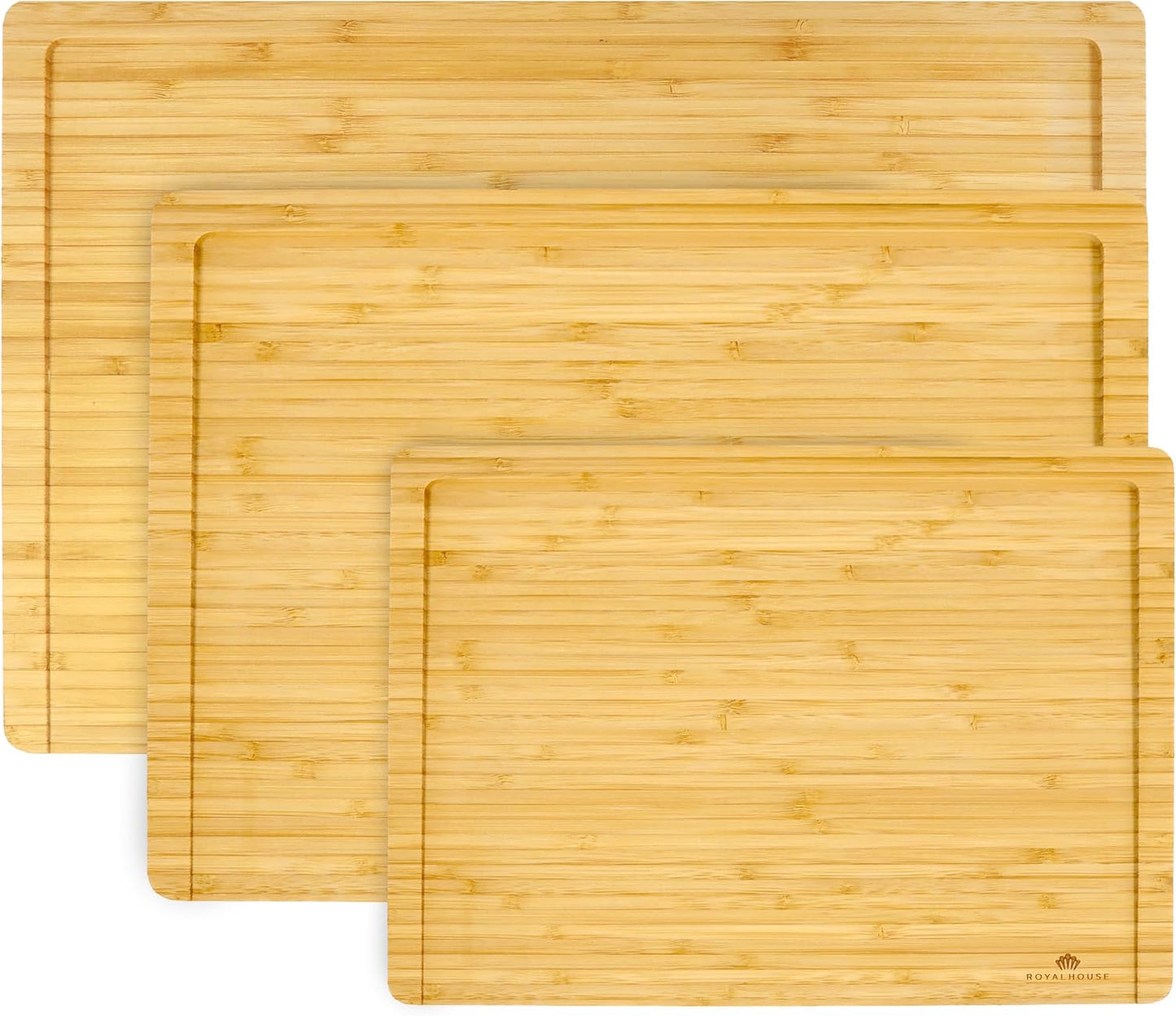 Large Cutting Board, 15x10x0.5 Bamboo Cutting Boards for Kitchen with Juice Groove and Kitchen Chopping Board for Meat Cheese board Heavy Duty Serving Tray,