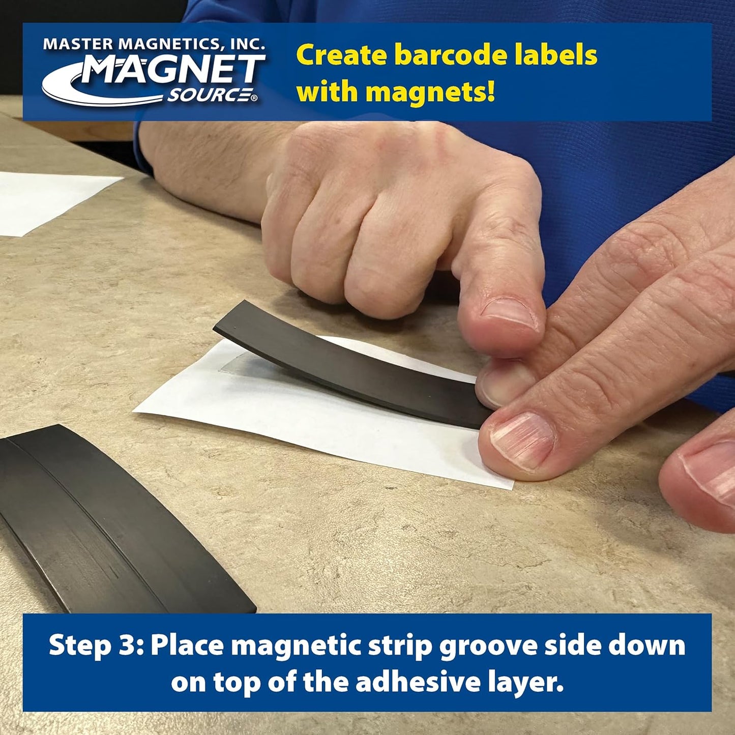 Master Magnetics Flexible Magnet Strip - One-Sided Magnetic Strip, Cuttable Magnet, 0.5" Wide, 0.06" Thick, 100 Feet, ZGN10PBX