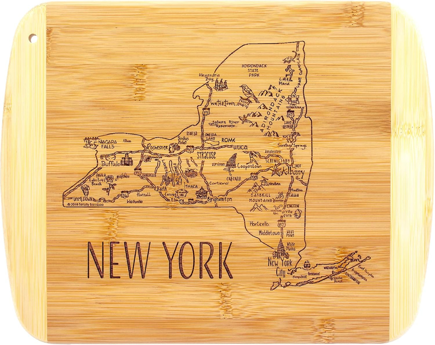 Totally Bamboo A Slice of Life New Jersey State Serving and Cutting Board, 11" x 8.75" - Colors A