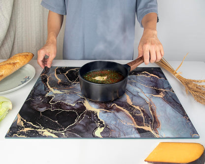 Kitchenville Glass Cutting Board 20”x16”: Tempered Glass Kitchen Counter Protector - Durable- Scratch-Resistant, Heat-Proof - Clear Design
