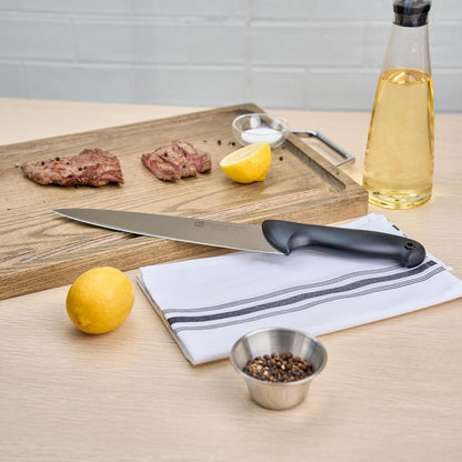 Restaurantware Sensei Back of the Haus - 8-inch Offset Bread Knife - Professional Chef's Kitchen Knife - Durable German Steel - Stain Resistant - With HACCP Coding For Food and Allergen Safety