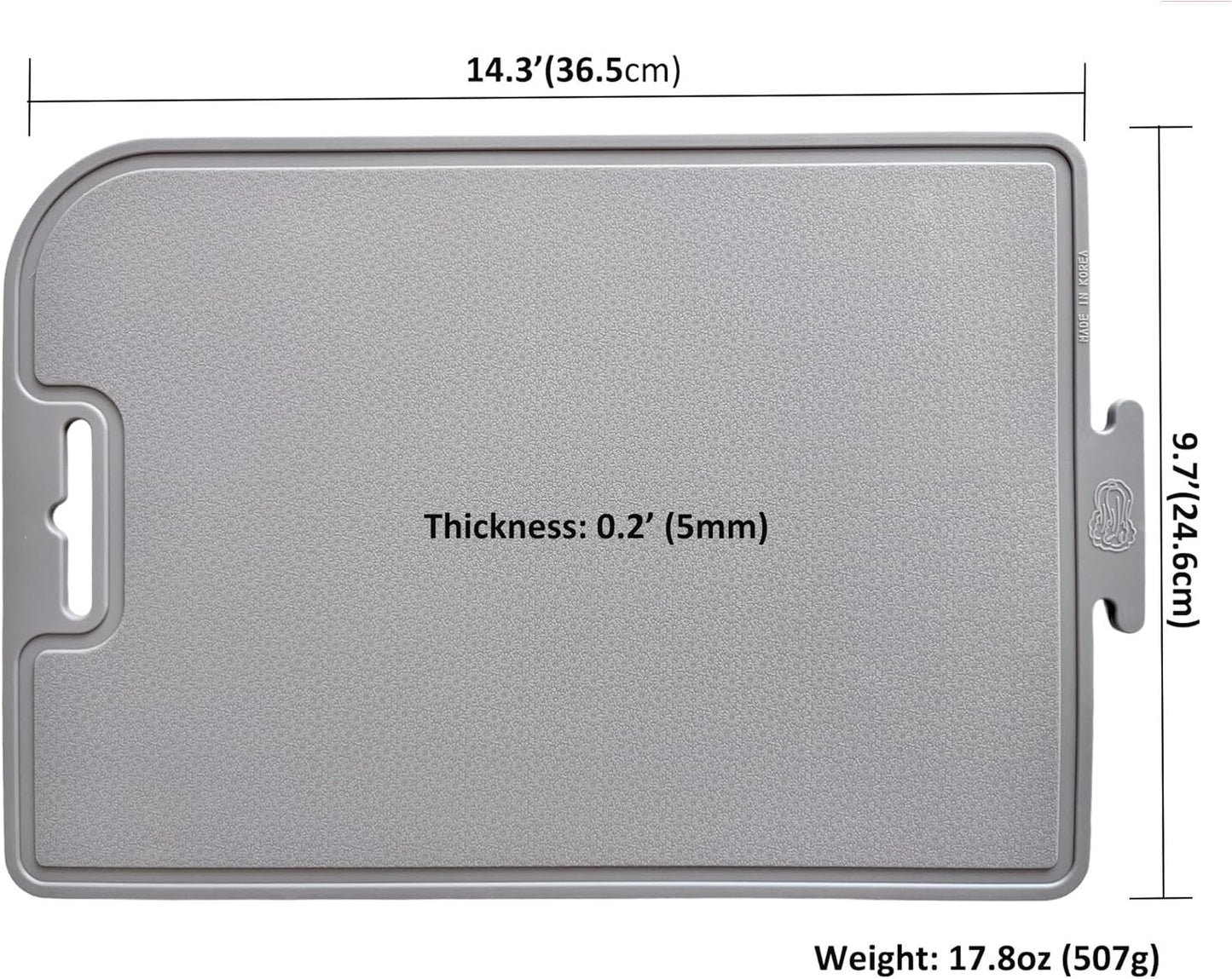 Korean Made Thick Silicone Double-Sided Usable Cutting Board 14.3" x 9.7" Foldable Design Drip Groove Grip Handle Dishwasher Safe 1PCS Gift for Mom (Mint) Stocking Stuffer