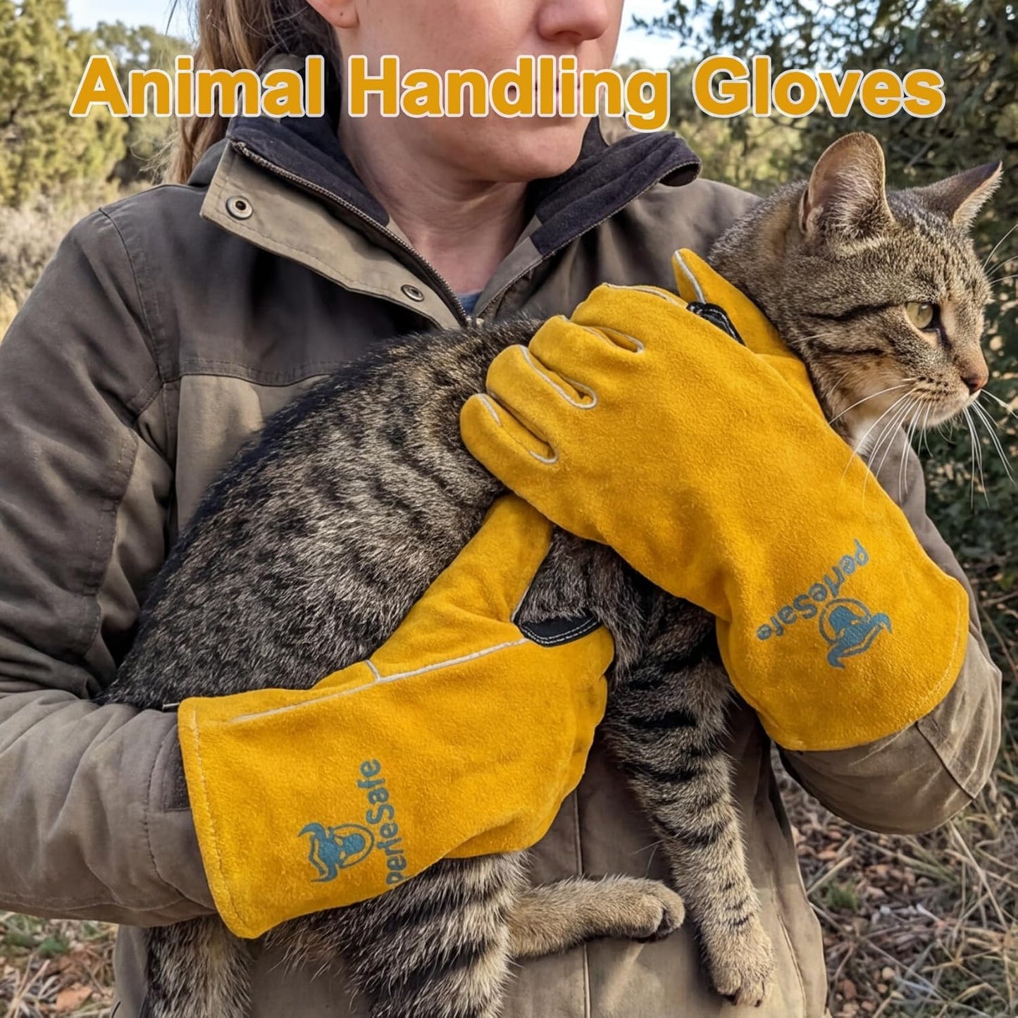 Welding Gloves 14 Inches, Heat Resistant 932℉ Leather Welding Gloves for MIG, TIG, Stick, Long Sleeve Grill Gloves for Welding, Fireplace, BBQ, Oven, Furnace, Wood Stove, Animal Handling