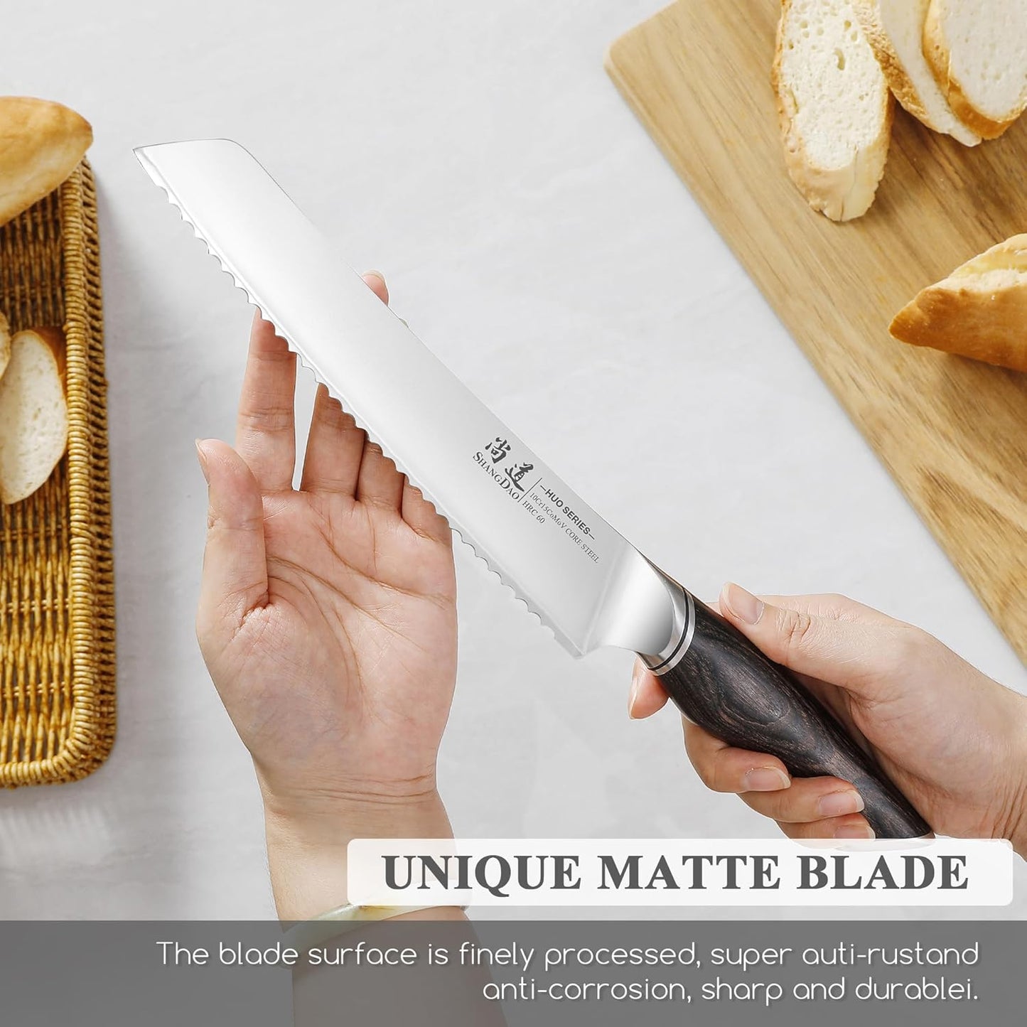 SHANGDAO 7 Inch Japanese Santoku Chef Knife, VG10 Stainless Steel Kitchen Cooking Knife with Pakkawood Handle Gift Box
