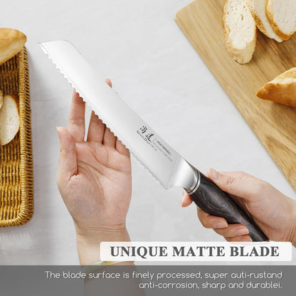SHANGDAO 7 Inch Japanese Santoku Chef Knife, VG10 Stainless Steel Kitchen Cooking Knife with Pakkawood Handle Gift Box