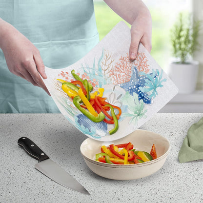 Cut N' Funnel Farmhouse Fall Designer Flexible Cutting Board Mat 15" x 11.5" Made in the USA Decorative Flexible Easy to Clean