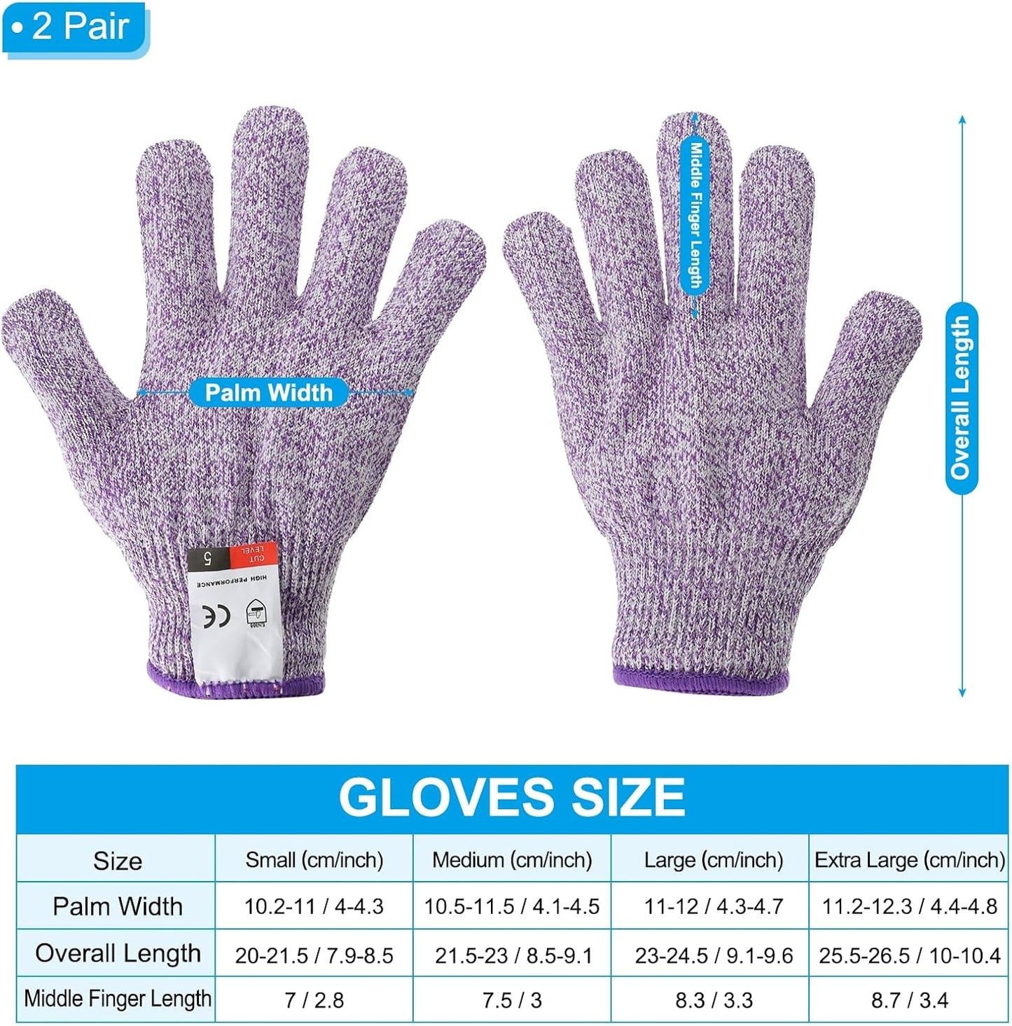 PATIKIL Cut Resistant Gloves, Level 5 Protection Anti Cutting Gloves Cut Proof Gloves for Kitchen Carving Working