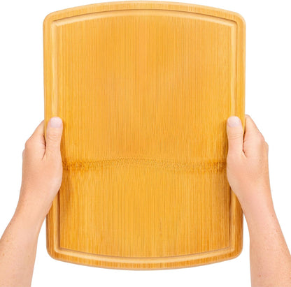 Greener Chef Luxury Bamboo Cutting Board Set of 3 with Glue-Free Surface Technology - Extra Spacious Wood Cutting Boards for Kitchen and XL Chopping Board Set - Replacements for Life