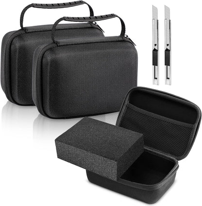 Relaxweex EVA Hard Case with Customizable Foam 7.8 x 6.3 x 3.5 Inch Protective EVA Carrying Case Shockproof Outdoor for Camera, Digital Products, Electronic Instruments with Knife, Black and Red