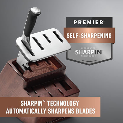 Calphalon® Premier™ SharpIN Knife Set with Sharpening Knife Block, 15 Piece, Carbon Steel