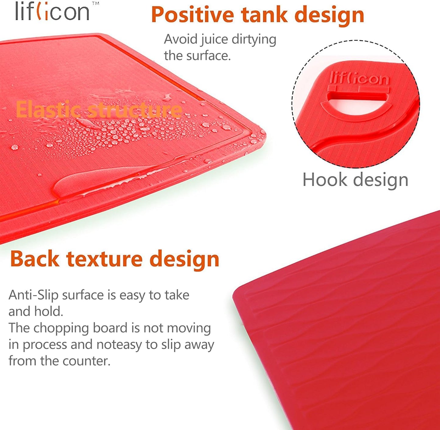 Liflicon Silicone Thick Cutting Boards Mats Set of 3 Foldable & Flexible Design Juice Grooves Easy Grip Handle Dishwasher Safe for Kitchen,BPA free Silicone Cutting Board-Green