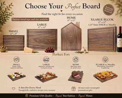 Personalized Home Cutting Board – Custom Engraved Charcuterie Board – Christmas or Housewarming Gift for Couples, Friends, or New Homeowners – Premium Hardwood, Handcrafted in USA 002