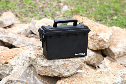Sheffield 12629 Ammo Storage Box, Mothers Day Gifts for Mom,.30 Cal Field Boxes, Lockable Storage Box with Handle, Secures Hunting Gear, Supplies, and Bullets, Made in USA